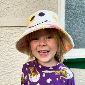 Kirsty Fate - Happy/Sad Bucket Hat in Sunrise Tie Dye