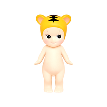 Load image into Gallery viewer, Sonny Angel - Animal Series 1 | Sonny Angels are sweet little angels who each wear different headgear. Animal Series 1 of the collectible Sonny Angel figurines. Standing at 10cm high, these cute angel dolls can be placed anywhere in the home and will bring joy to both children and adults alike. This collection contains 12 different animals including Monkey, Cockerel, Elephant, Koala Bear, Panda, Tiger, Dalmatian, Frog, Sloth, Owl, Polar Bear and Rabbit. Plus one mystery figure. Which one will you get? All S