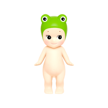 Load image into Gallery viewer, Sonny Angel - Animal Series 1 | Sonny Angels are sweet little angels who each wear different headgear. Animal Series 1 of the collectible Sonny Angel figurines. Standing at 10cm high, these cute angel dolls can be placed anywhere in the home and will bring joy to both children and adults alike. This collection contains 12 different animals including Monkey, Cockerel, Elephant, Koala Bear, Panda, Tiger, Dalmatian, Frog, Sloth, Owl, Polar Bear and Rabbit. Plus one mystery figure. Which one will you get? All S