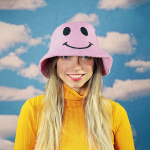Kirsty Fate - Happy/Sad Bucket Hat in Candy Pink