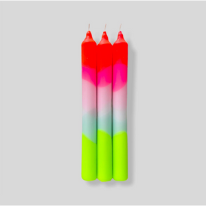 Pink Stories Dip Dye Neon Dinner Candles - Lollipop Trees