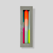 Load image into Gallery viewer, Pink Stories Dip Dye Neon Dinner Candles - Rainbow Kisses
