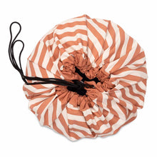 Load image into Gallery viewer, Play and Go toy 2 in 1 toy storage bag and playmat in cactus print or stripe design.