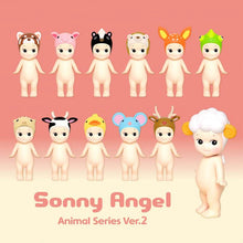 Load image into Gallery viewer, Sonny Angels - Animal Series 2 | Sonny Angels are sweet little angels who each wear different headgear. Animal Series 2 of the collectible Sonny Angel figurines. Standing at 10cm high, these cute angel dolls can be placed anywhere in the home and will bring joy to both children and adults alike. This collection contains 12 different animals including Pig, Skunk, Hedgehog, Fawn, Frog, Cow, Duck, Mouse and Reindeer. Plus one mystery figure. Which one will you get? All Sonny Angels are packaged in blind boxes