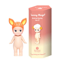 Load image into Gallery viewer, Sonny Angels - Animal Series 2 | Sonny Angels are sweet little angels who each wear different headgear. Animal Series 2 of the collectible Sonny Angel figurines. Standing at 10cm high, these cute angel dolls can be placed anywhere in the home and will bring joy to both children and adults alike. This collection contains 12 different animals including Pig, Skunk, Hedgehog, Fawn, Frog, Cow, Duck, Mouse and Reindeer. Plus one mystery figure. Which one will you get? All Sonny Angels are packaged in blind boxes