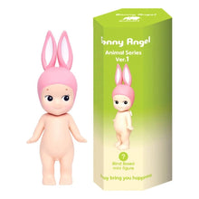 Load image into Gallery viewer, Sonny Angel - Animal Series 1 | Sonny Angels are sweet little angels who each wear different headgear. Animal Series 1 of the collectible Sonny Angel figurines. Standing at 10cm high, these cute angel dolls can be placed anywhere in the home and will bring joy to both children and adults alike. This collection contains 12 different animals including Monkey, Cockerel, Elephant, Koala Bear, Panda, Tiger, Dalmatian, Frog, Sloth, Owl, Polar Bear and Rabbit. Plus one mystery figure. Which one will you get? All S