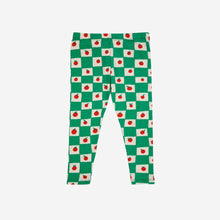 Load image into Gallery viewer, Bobo Choses - green check baby leggings with tomato print
