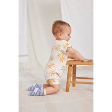 Load image into Gallery viewer, Bobo Choses - Cream playsuit with all over sun print in yellow and red
