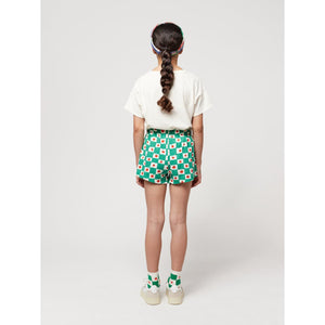 Bobo choses - green check shorts with all over tomato print