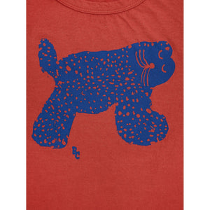 Bobo Choses - red t-shirt with blue cat print