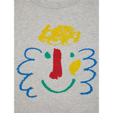 Load image into Gallery viewer, Bobo Choses - grey t-shirt with funny face print
