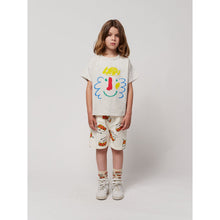 Load image into Gallery viewer, Bobo Choses - grey t-shirt with funny face print
