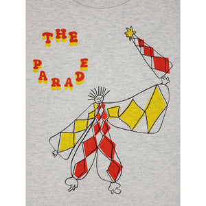 Bobo Choses - Grey long sleeve t-shirt with circus parade master print in yellow and red