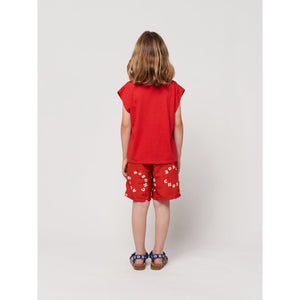 Bobo Choses - red tank top with blue BC print