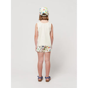 Bobo Choses - off white retro fit shorts with illustrated insect print all over