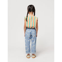 Load image into Gallery viewer, Bobo Choses - light blue denim jeans with all over circle logo print and elasticated waist
