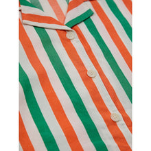 Load image into Gallery viewer, Bobo Choses - Orange and green vertical stripe short sleeve woven shirt
