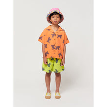 Load image into Gallery viewer, Bobo Choses - orange shirt with all over big cat print
