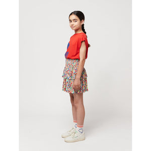 Bobo Choses - multicolour confetti print skirt with ruffle tier and elasticated waist