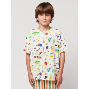 Bobo Choses - white t-shirt with all over illustrated insect print