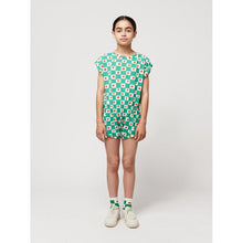 Load image into Gallery viewer, Bobo choses - green check playsuit with all over tomato print
