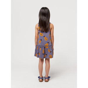 Bobo Choses - washed blue dress with all over guitar print