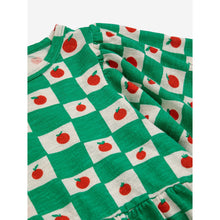 Load image into Gallery viewer, Bobo choses - green check dress with all over tomato print
