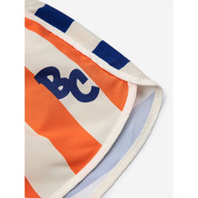 Load image into Gallery viewer, Bobo Choses - multicolour stripe swim shorts in orange, yellow, green and blue.
