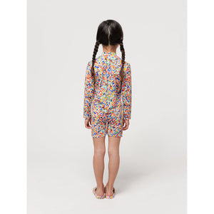 Bobo Choses - multicolour confetti print swimsuit with shorts and long sleeves