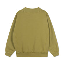 Load image into Gallery viewer, Repose AMS - khaki green sweatshirt with purple fluffy logo print
