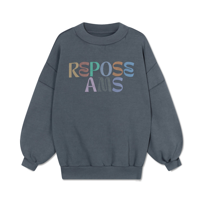 Repose AMS - dark grey sweatshirt with multicolour logo print