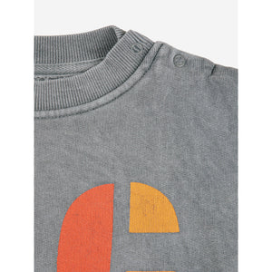 Bobo Choses - Washed grey baby sweatshirt with multicolour B.C print