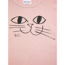 Load image into Gallery viewer, Bobo Choses - Pink long sleeve t-shirt with smiling cat face print
