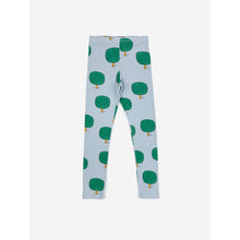 Load image into Gallery viewer, Bobo Choses - Pale blue leggings with all over green tree print
