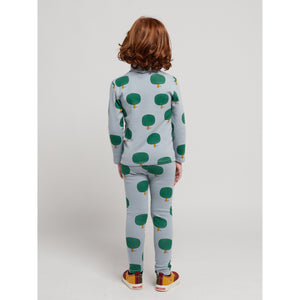 Bobo Choses - Pale blue leggings with all over green tree print