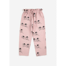 Load image into Gallery viewer, Bobo Choses - Pink paperbag waist trousers with all over smiling cat face print
