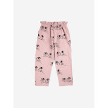Load image into Gallery viewer, Bobo Choses - Pink paperbag waist trousers with all over smiling cat face print
