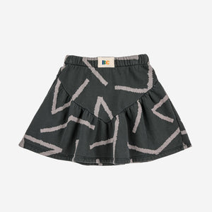 Bobo Choses - Dark grey skirt with all over geometric lines print