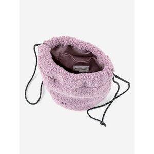 Bobo Choses - Lavender shearling bag with drawstring handles