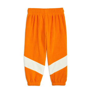Mini Rodini - Orange fleece trousers with white panel