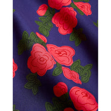 Load image into Gallery viewer, Mini Rodini - Blue woven shirt with all over pink rose print
