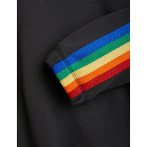 Mini Rodini - Black Sweatshirt with rainbow stripe trim
