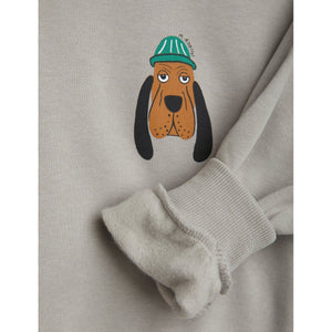 Mini Rodini - light gret sweatshirt with bloodhound print on chest