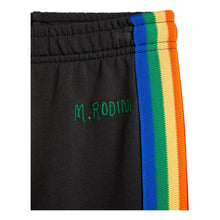 Load image into Gallery viewer, Mini Rodini - Black Sweatpants with rainbow stripe trim
