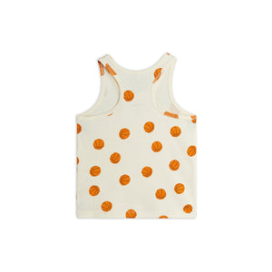 Mini Rodini - cream vest with all over orange basketball print