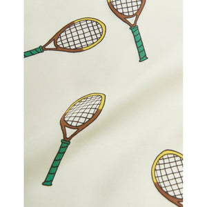 Mini Rodini off white woven shorts with all over tennis racket print
