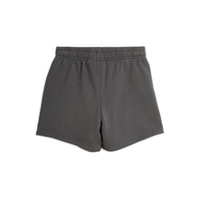 Load image into Gallery viewer, Mini Rodini - black shorts with white piped trim and trainer print
