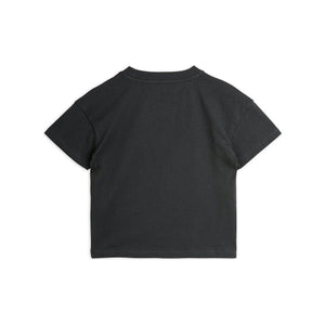 Mini rodini - black t-shirt with red embroidered anchor on chest