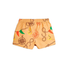 Load image into Gallery viewer, Mini rodini - pale brown woven shorts with all over nautical print
