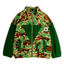 Load image into Gallery viewer, Mini Rodini green camouflage print fleece jacket from the new AW24 collection &#39;Agatha&#39;
